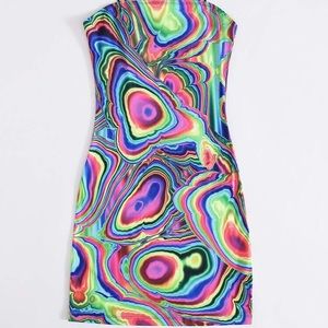 Psychedelic spaghetti strap Summer Dress